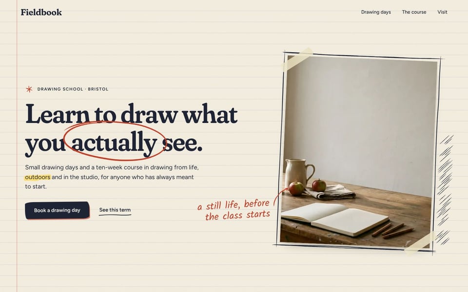 The Hand-drawn look's first screen