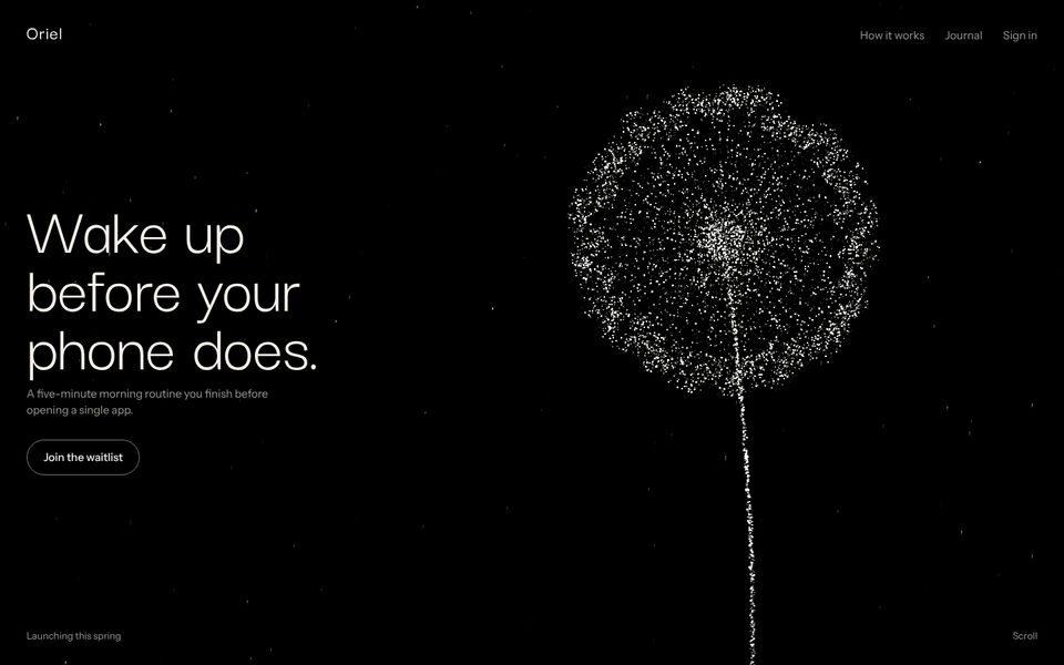 The Particle light look's first screen