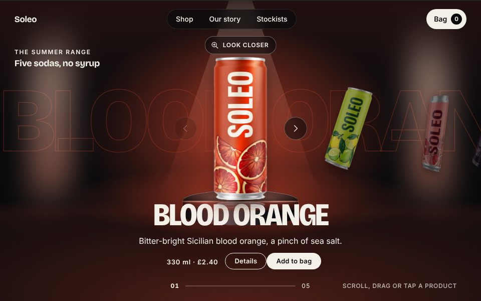The Storefront look's first screen