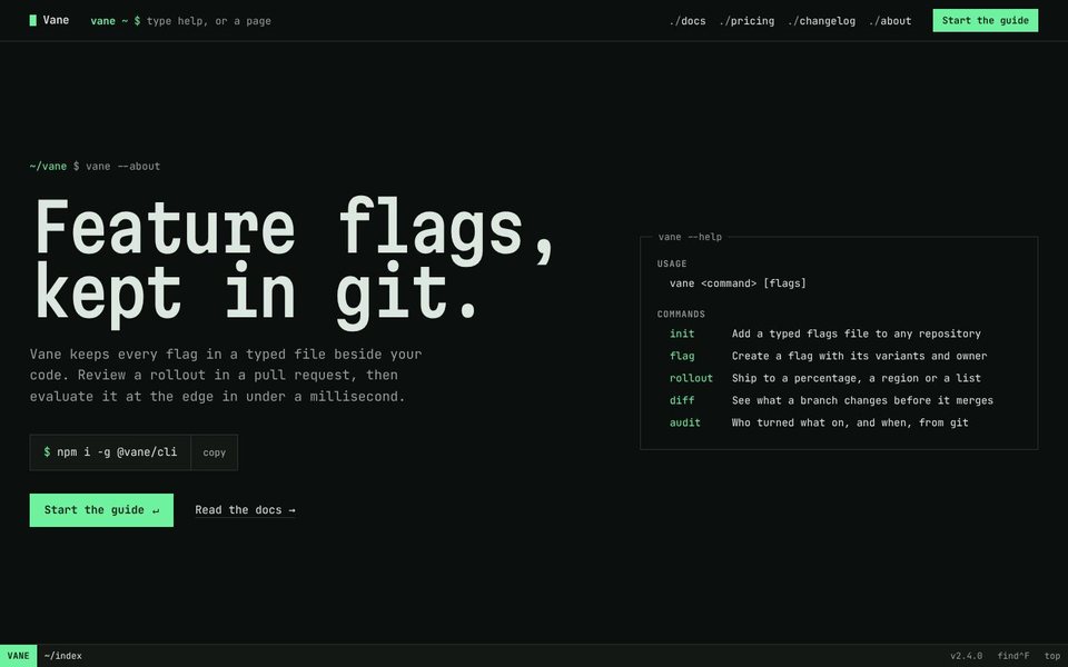 The Terminal look's first screen